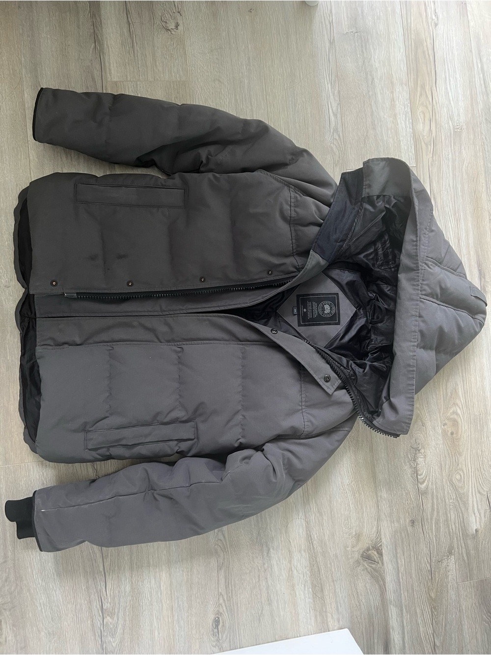 Canada Goose Hooded Puffer Jacket - Charcoal Gray